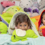 Children's Elephant Heart Blanket in Orange Fleece and Red Flannel