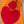 Children's Elephant Heart Blanket in Orange Fleece and Red Flannel