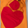 Children's Elephant Heart Blanket in Orange Fleece and Red Flannel