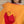 Children's Elephant Heart Blanket in Orange Fleece and Red Flannel